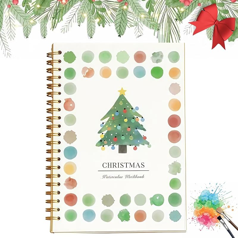 Hugs Garden Watercolor Workbook Flowers, Watercolor Paint Set with 12 Paints, Paint Brush & Multiple Same Styles, Water Coloring Book Art Crafts Painting Kit, Gifts for Women